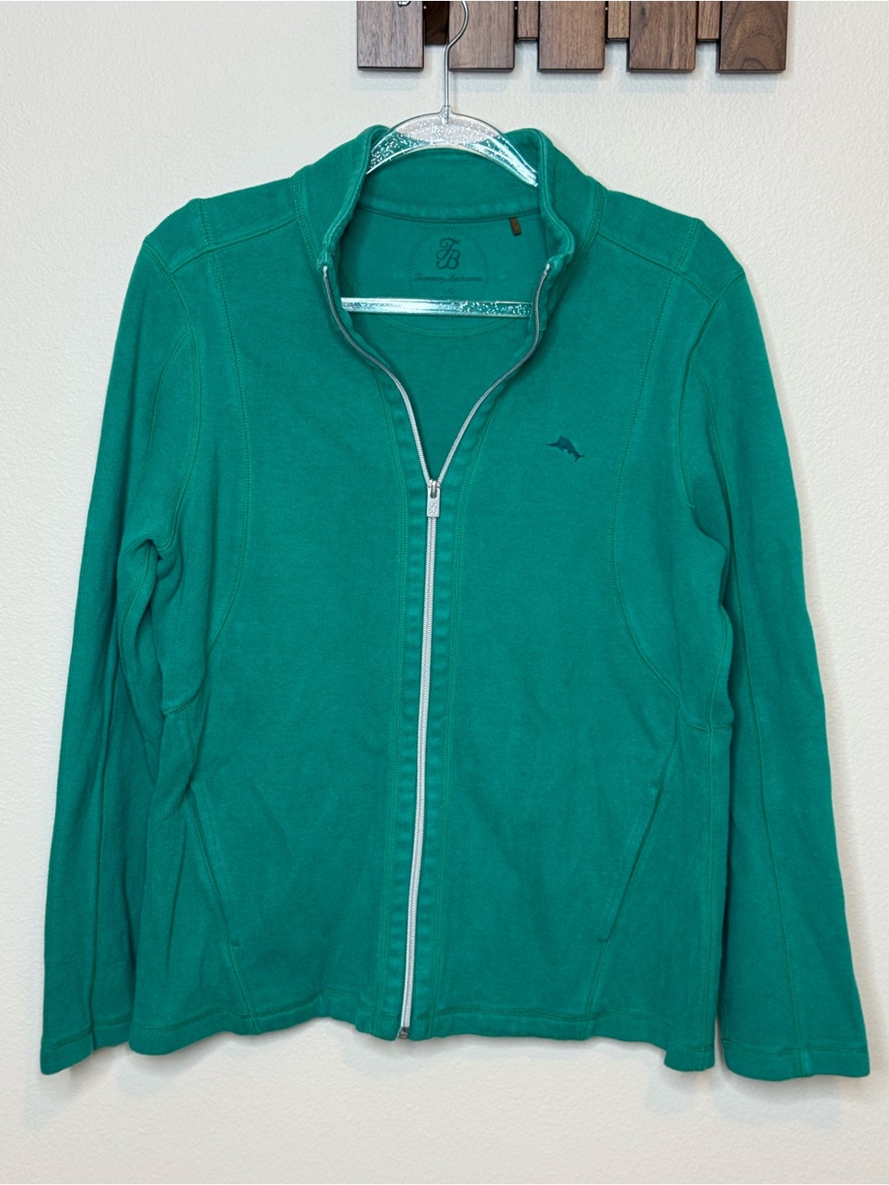 Tommy Bahama Teal Full-Zip Jacket Large